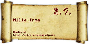 Mille Irma névjegykártya